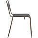 Euroa Matte Black / Antique Gold Outdoor Stackable Dining Chair, Set Of 2